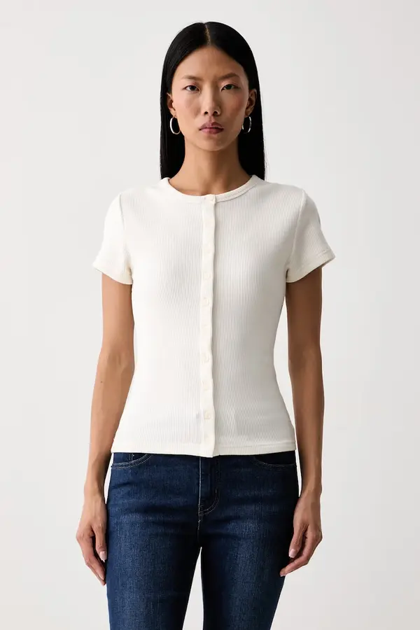 Levi's Levi's majica za žene s modalom RORY BUTTON THROUGH SS
