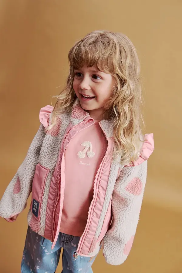 Liewood Liewood kratka jakna za djecu Noam Pile Jacket w Frill