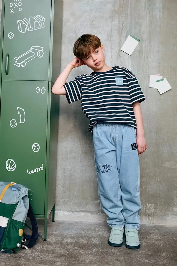 Liewood Liewood loose traperice za djecu Borris Light Placement Denim Pants