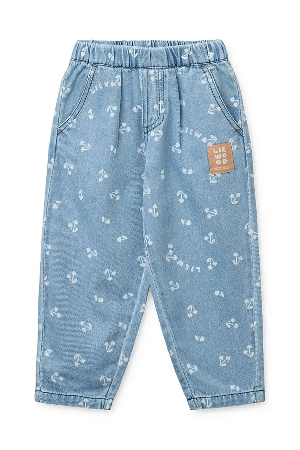 Liewood Liewood loose traperice za djecu Borris Light Printed Denim Pants