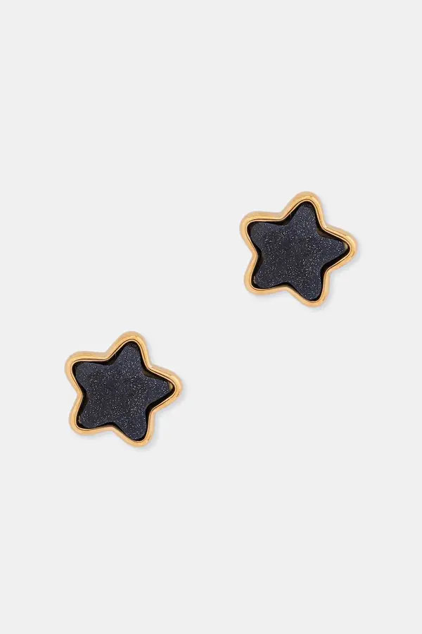 Lilou Lilou naušnice za žene pozlaćene s brušenim staklom Mini Icons