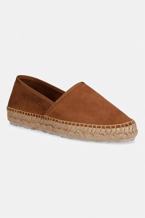 Love Moschino Love Moschino espadrile s niskim potplatom za žene od brušene kože
