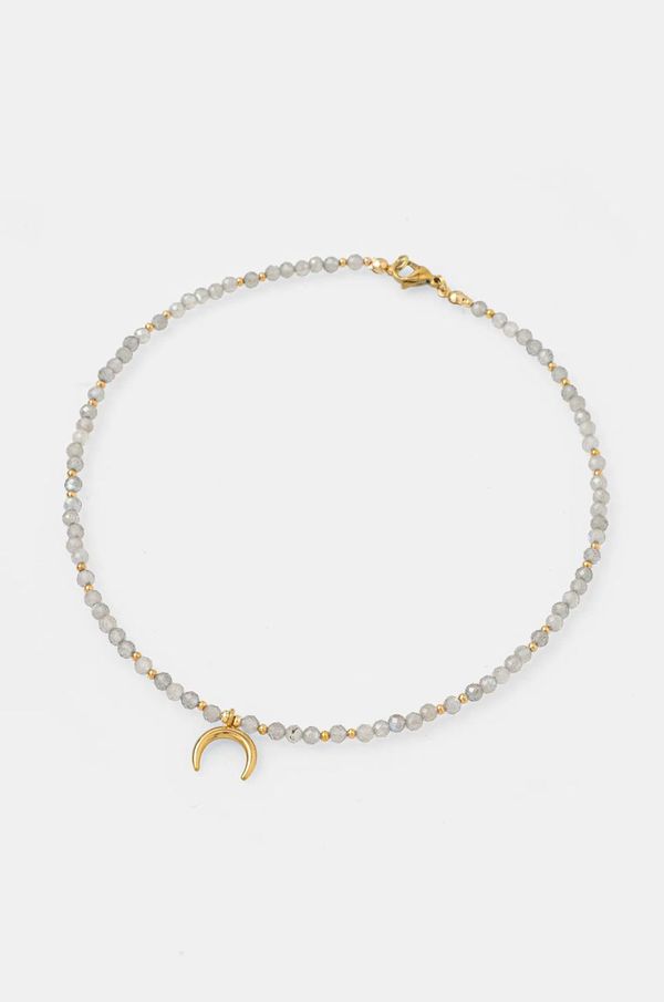 Answear Lab Lunula ogrlica s labradoritom, ručni rad Answear Lab