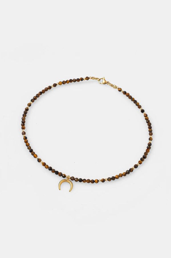 Answear Lab Lunula ogrlica s tigrovim okom, ručni rad Answear Lab