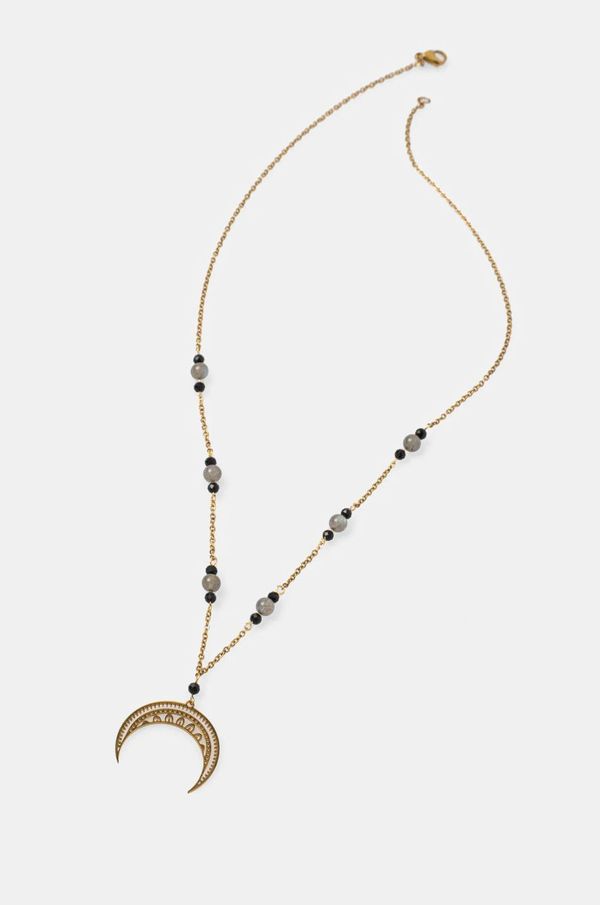 Answear Lab Lunula ogrlica s turmalinom i labradoritom, ručni rad Answear Lab