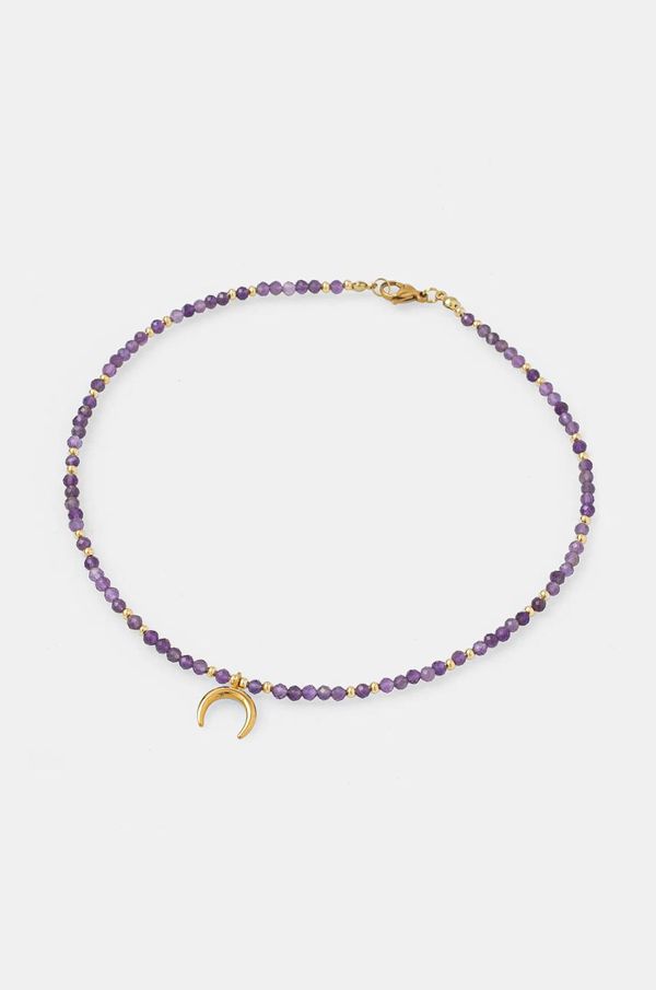 Answear Lab Lunula ogrlica sa ametistom, ručni rad Answear Lab