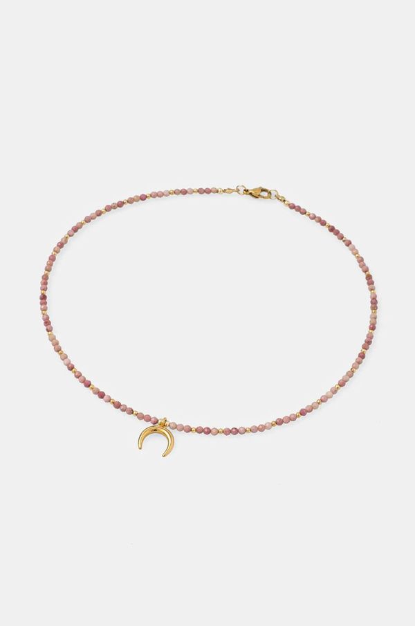 Answear Lab Lunula ogrlica sa rodonitom, ručni rad Answear Lab