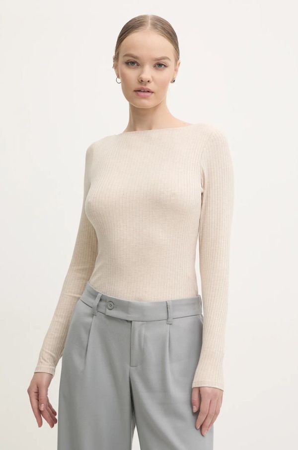 Abercrombie & Fitch Majica dugih rukava Abercrombie & Fitch za žene, boja: bež, KI139-4606