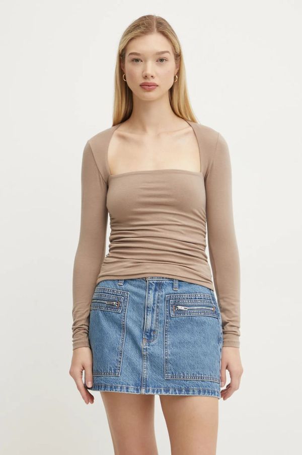 Abercrombie & Fitch Majica dugih rukava Abercrombie & Fitch za žene, boja: bež, KI139-4893