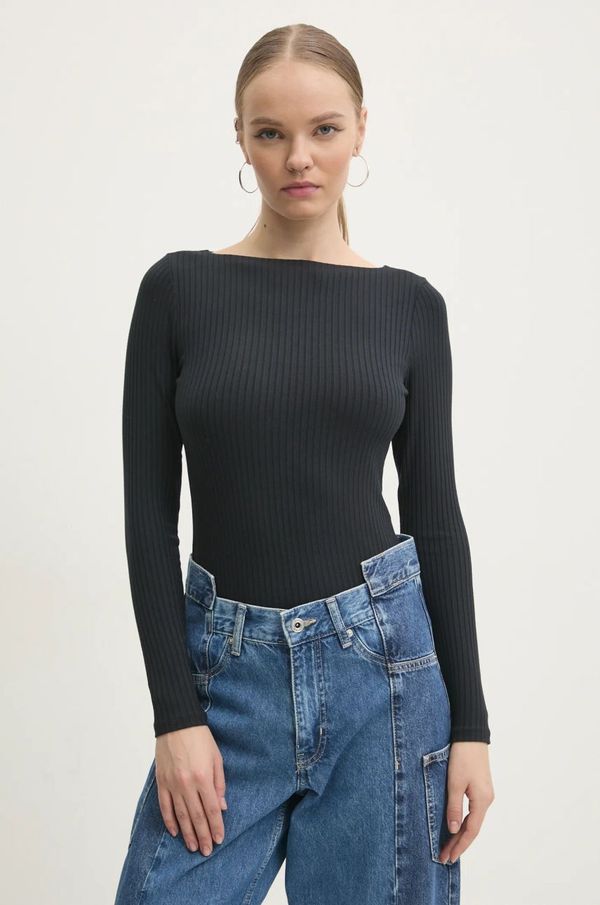 Abercrombie & Fitch Majica dugih rukava Abercrombie & Fitch za žene, boja: crna, KI139-4606