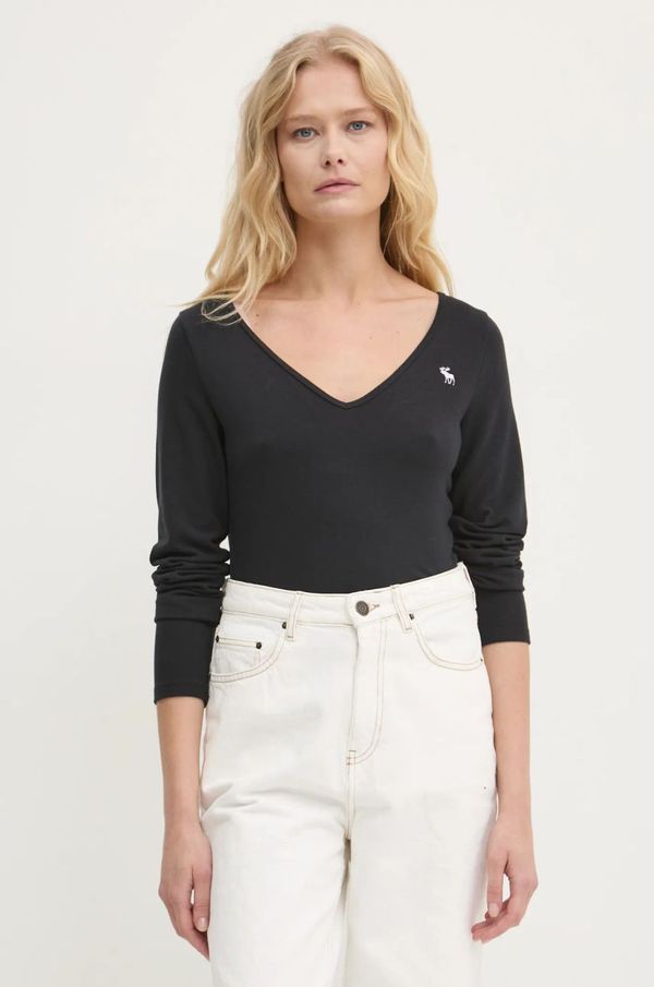 Abercrombie & Fitch Majica dugih rukava Abercrombie & Fitch za žene, boja: crna, KI139-4666