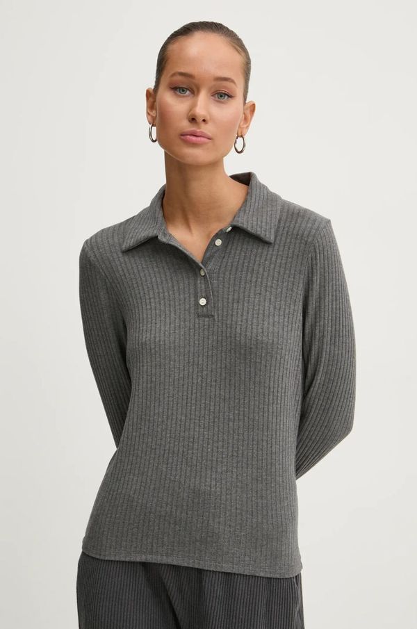 Abercrombie & Fitch Majica dugih rukava Abercrombie & Fitch za žene, boja: siva, KI139-4788