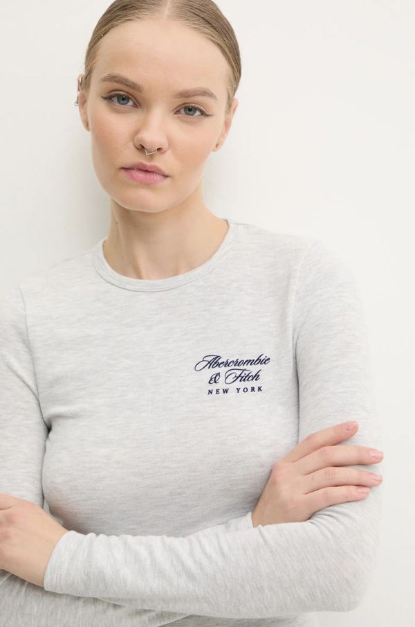 Abercrombie & Fitch Majica dugih rukava Abercrombie & Fitch za žene, boja: siva, KI157-4309