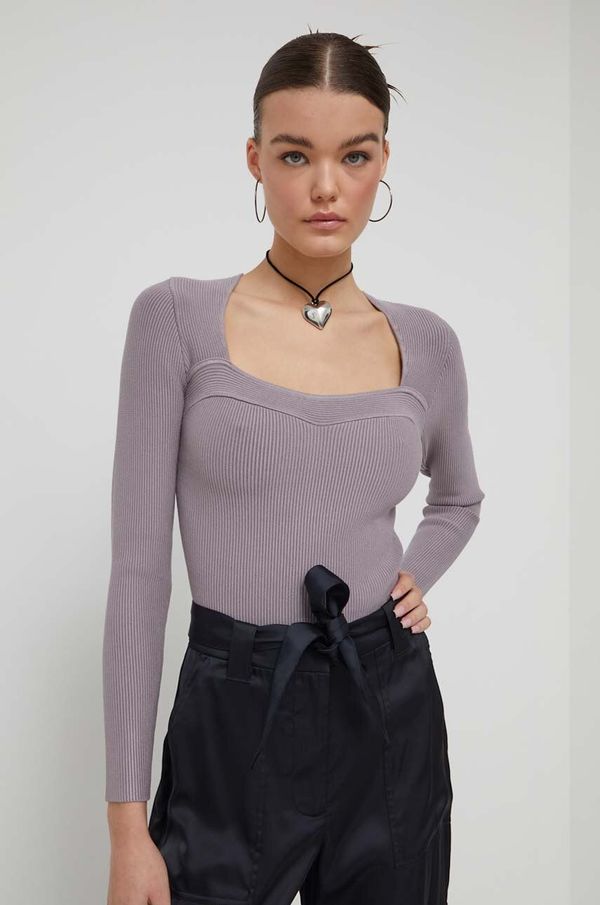 Abercrombie & Fitch Majica dugih rukava Abercrombie & Fitch za žene, boja: siva