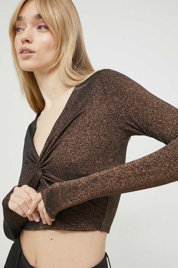 Abercrombie & Fitch Majica dugih rukava Abercrombie & Fitch za žene, boja: zlatna