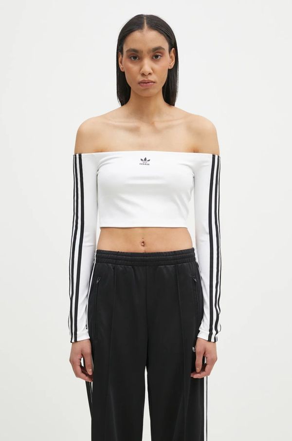 adidas Originals Majica dugih rukava adidas Originals Off Shoulder za žene, boja: bijela, s otvorenim ramenima, JD0275