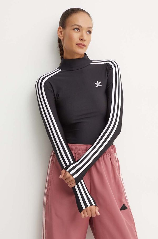 adidas Originals Majica dugih rukava adidas Originals za žene, boja: crna, s poludolčevitom, IZ3200