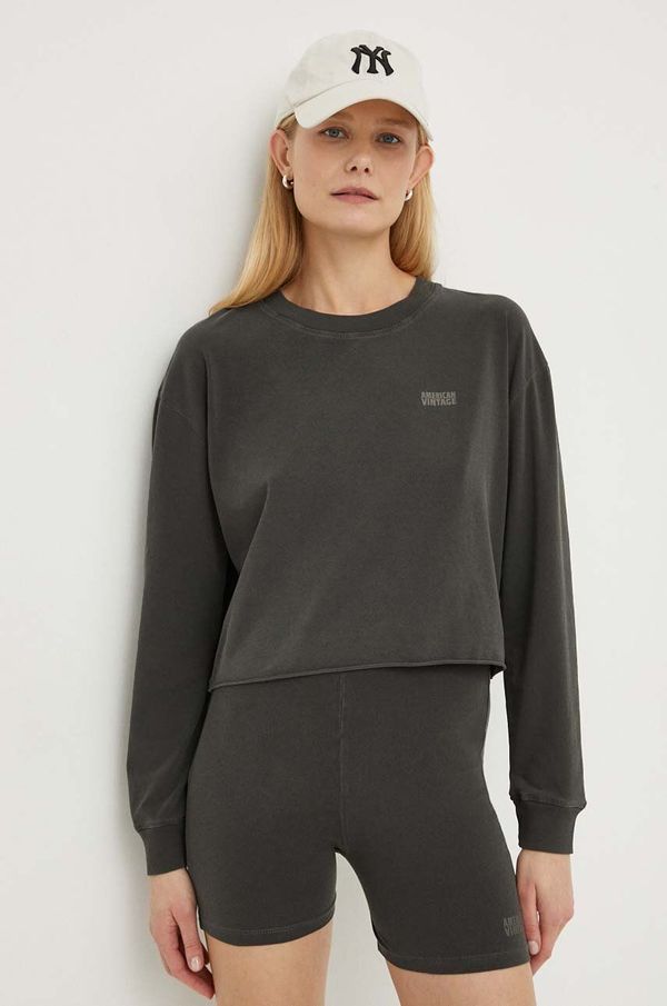 American Vintage Majica dugih rukava American Vintage za žene, boja: siva