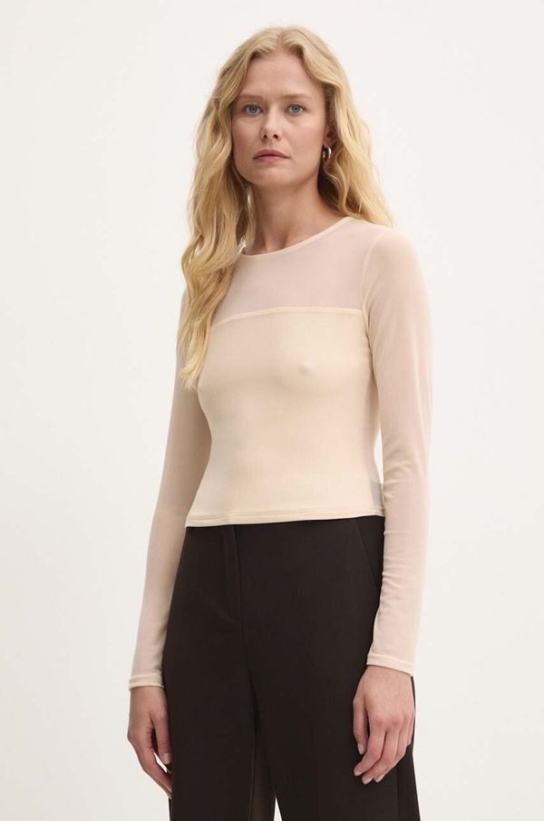 Answear Lab Majica dugih rukava Answear Lab boja: bež