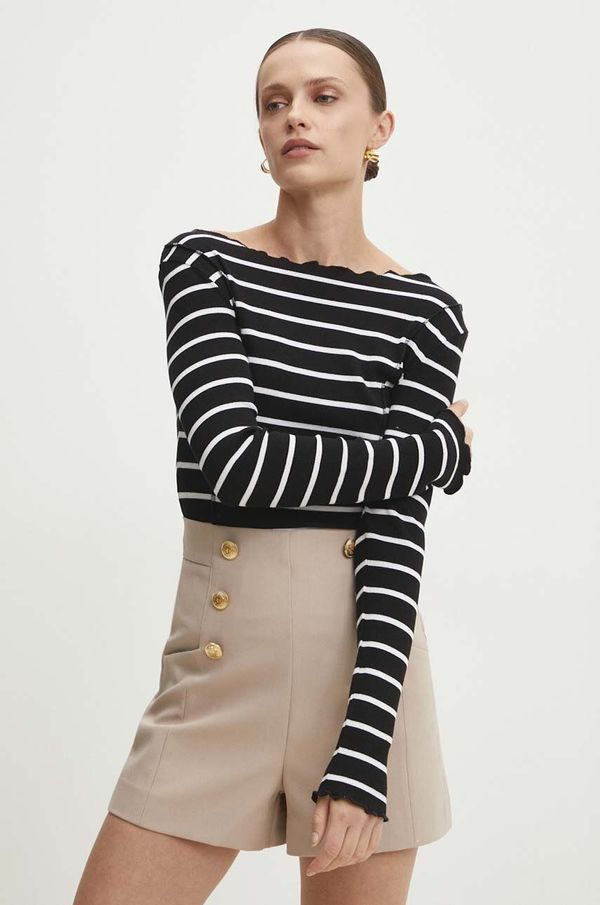 Answear Lab Majica dugih rukava Answear Lab boja: crna