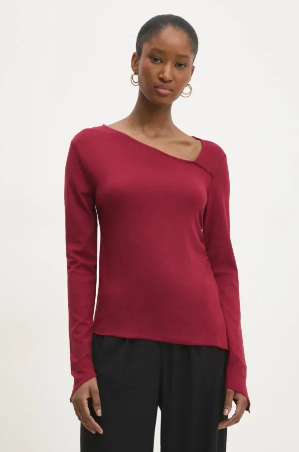 Answear Lab Majica dugih rukava Answear Lab za žene, boja: bordo