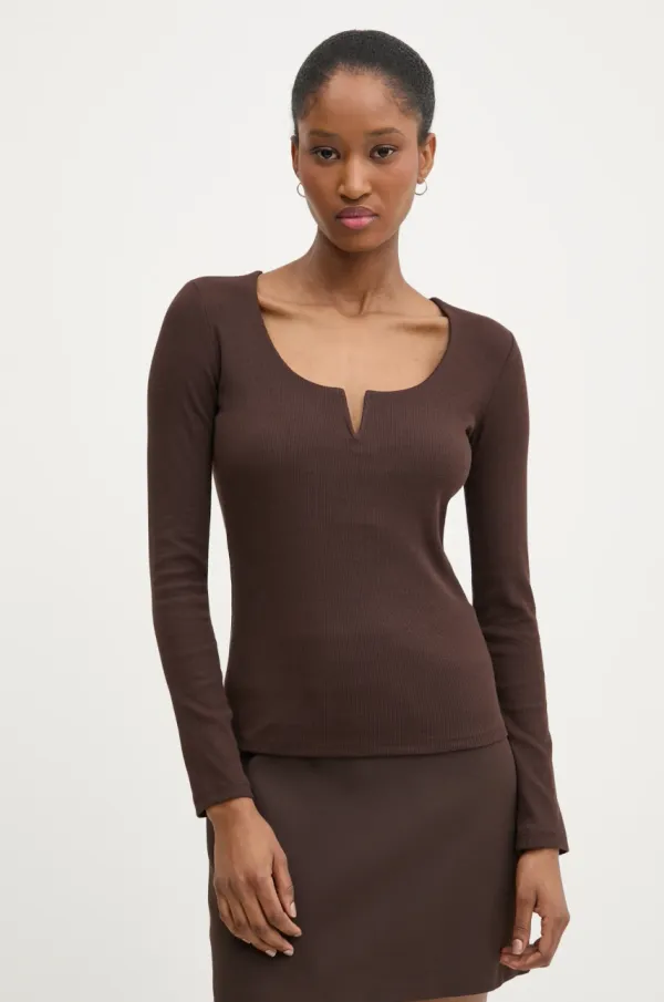 Answear Lab Majica dugih rukava Answear Lab za žene, boja: crna