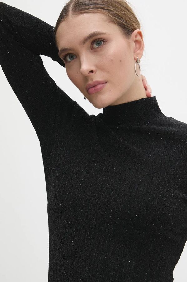 Answear Lab Majica dugih rukava Answear Lab za žene, boja: crna, s poludolčevitom