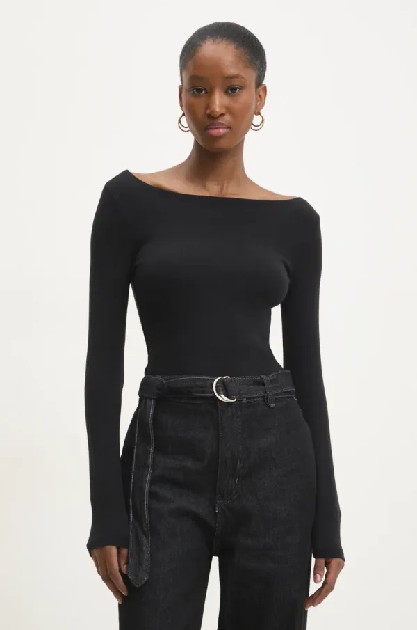 Answear Lab Majica dugih rukava Answear Lab za žene, boja: siva