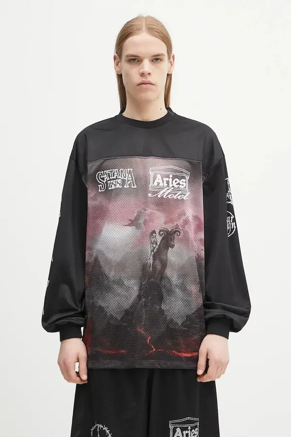 Aries Majica dugih rukava Aries Ramscape Airtex LS Tee