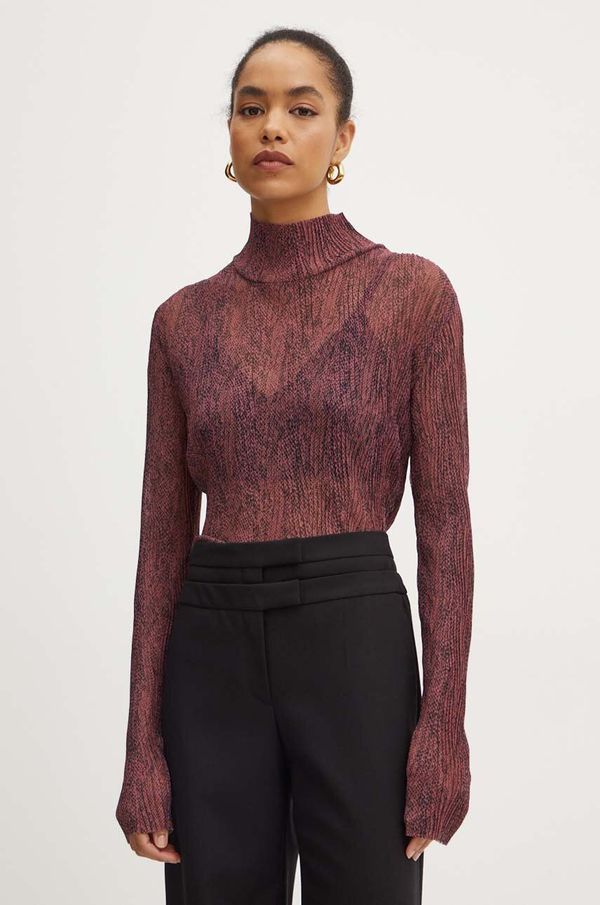 Boss Majica dugih rukava BOSS boja: bordo, s poludolčevitom, 50521730