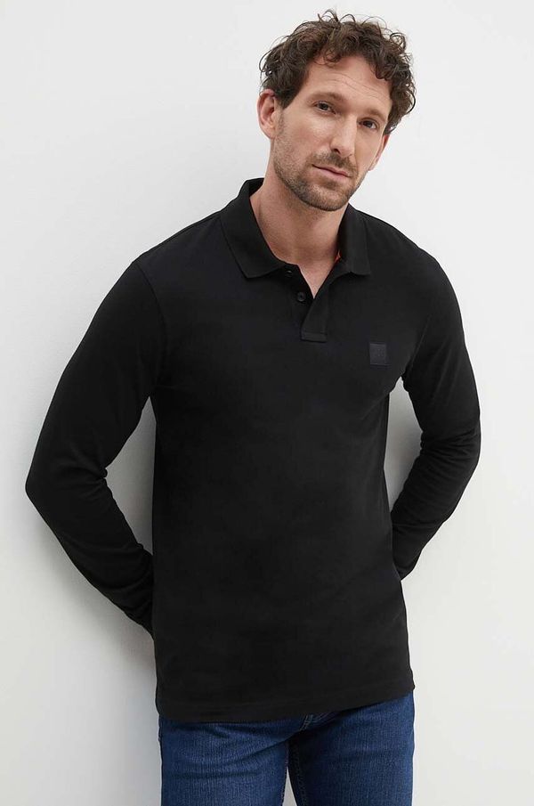 Boss Orange Majica dugih rukava Boss Orange za muškarce, boja: crna, bez uzorka, 50507704