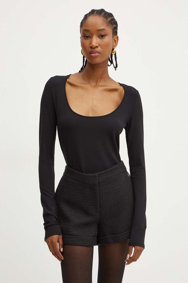 Boss Majica dugih rukava BOSS za žene, boja: crna, 50512849