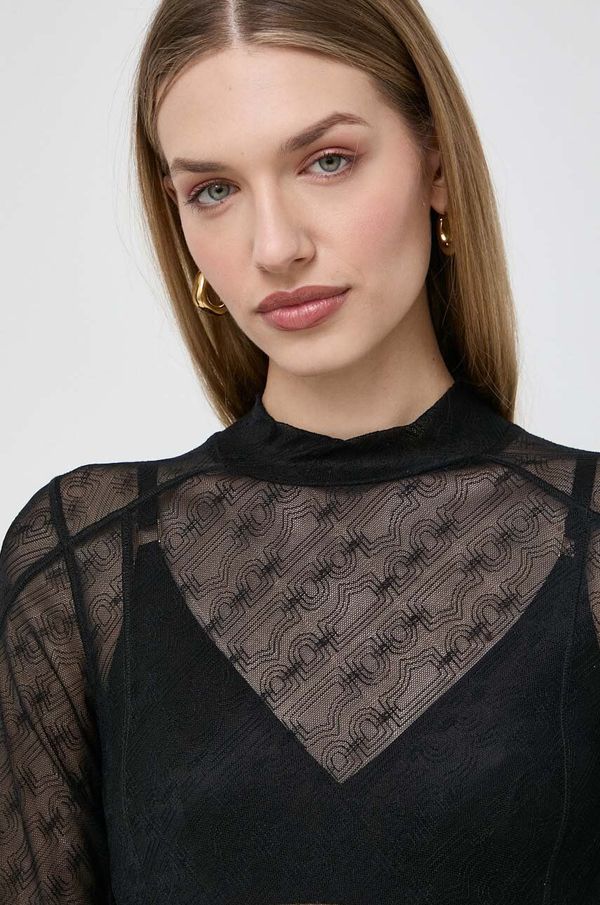 Boss Majica dugih rukava BOSS za žene, boja: crna