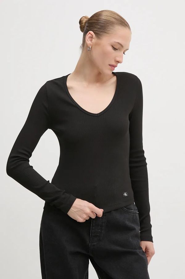 Calvin Klein Jeans Majica dugih rukava Calvin Klein Jeans za žene, boja: crna, J20J224197