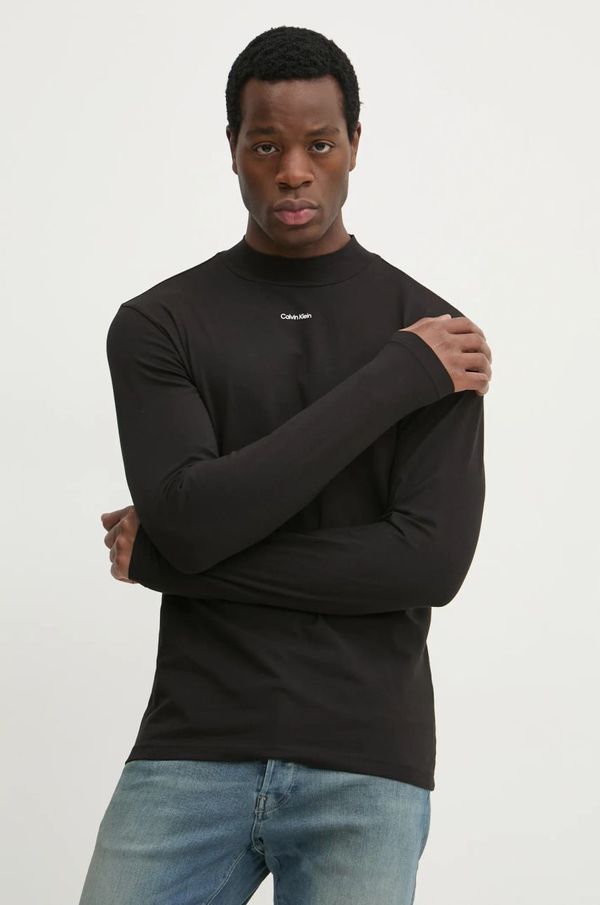 Calvin Klein Majica dugih rukava Calvin Klein za muškarce, boja: crna, bez uzorka, K10K113792