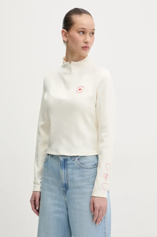 Converse Majica dugih rukava Converse boja: bež, s poludolčevitom, 10028308-A01