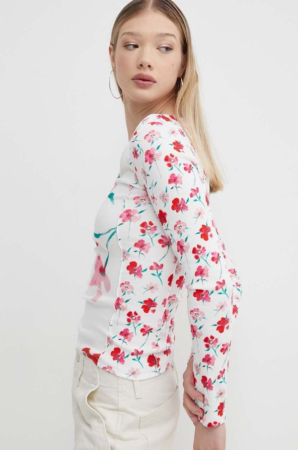 Desigual Majica dugih rukava Desigual NESKA za žene, boja: bijela, 24SWTK13