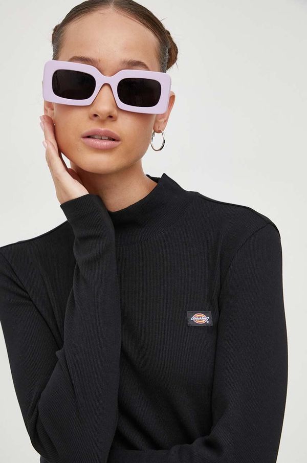 Dickies Majica dugih rukava Dickies za žene, boja: crna, s poludolčevitom