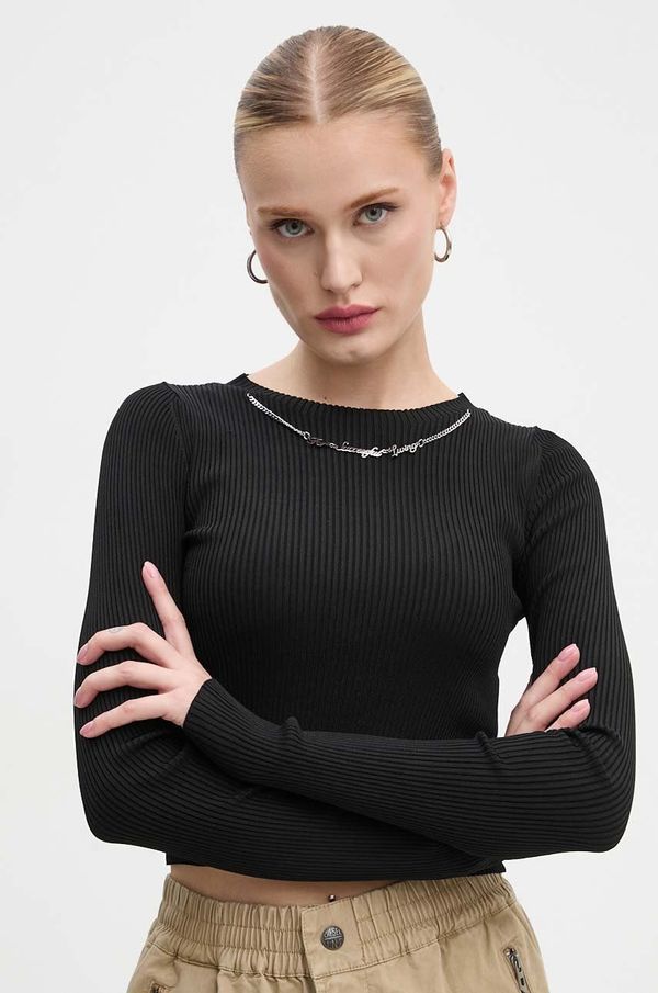 Diesel Majica dugih rukava Diesel M-ALEA za žene, boja: crna, A14314.0KMAT