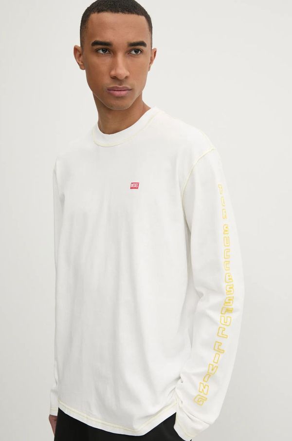 Diesel Majica dugih rukava Diesel T-CRANE-LS-R1 T-SHIRT za muškarce, boja: bež, s uzorkom, A16627.0AKAK