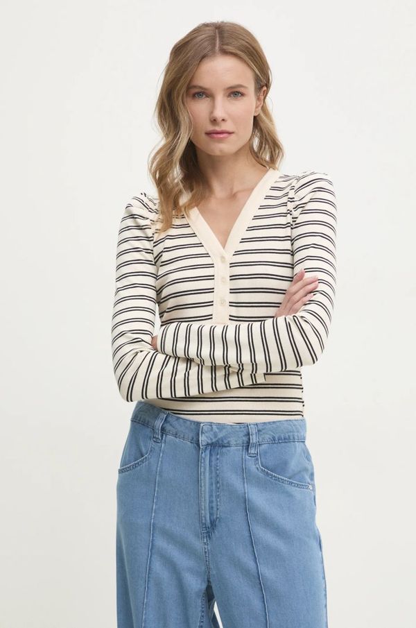 DKNY Majica dugih rukava Dkny za žene, boja: bež, DJ4T1327