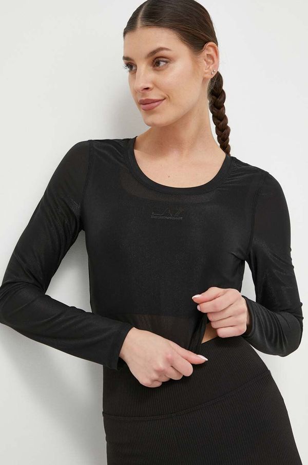 EA7 Emporio Armani Majica dugih rukava EA7 Emporio Armani za žene, boja: crna