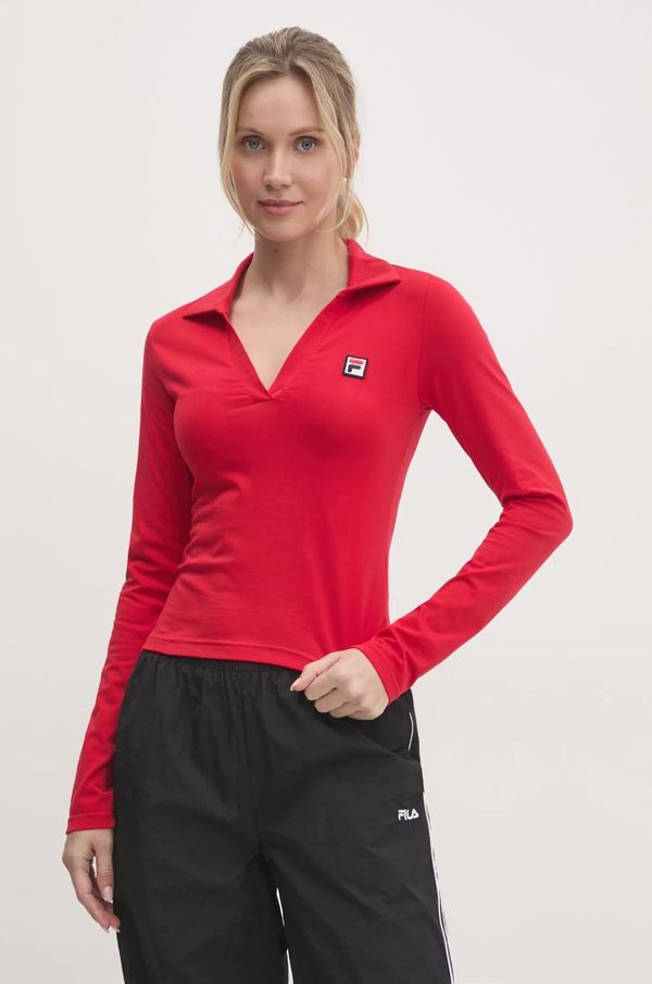 Fila Majica dugih rukava Fila Lee za žene, boja: crvena, FAW0878