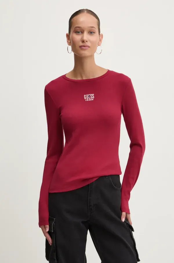 Guess Jeans Majica dugih rukava Guess Jeans za žene, boja: crvena, W4BI59 KA0H1
