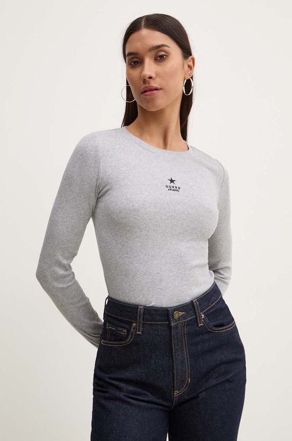 Guess Jeans Majica dugih rukava Guess Jeans za žene, boja: siva, W4YI65 KA0H1