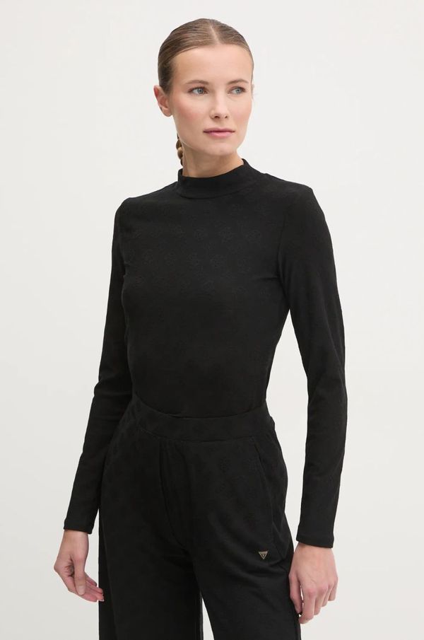 Guess Majica dugih rukava Guess MONICA za žene, boja: crna, s poludolčevitom, V5RI03 KCLG2