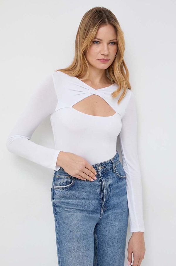 Guess Majica dugih rukava Guess za žene, boja: bijela