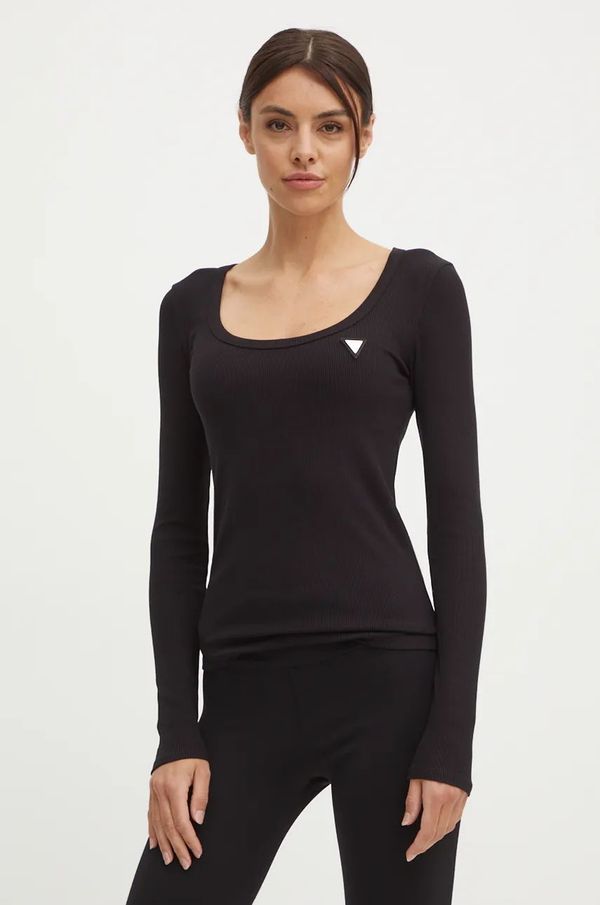 Guess Majica dugih rukava Guess za žene, boja: crna, V4BP07 K8RT2