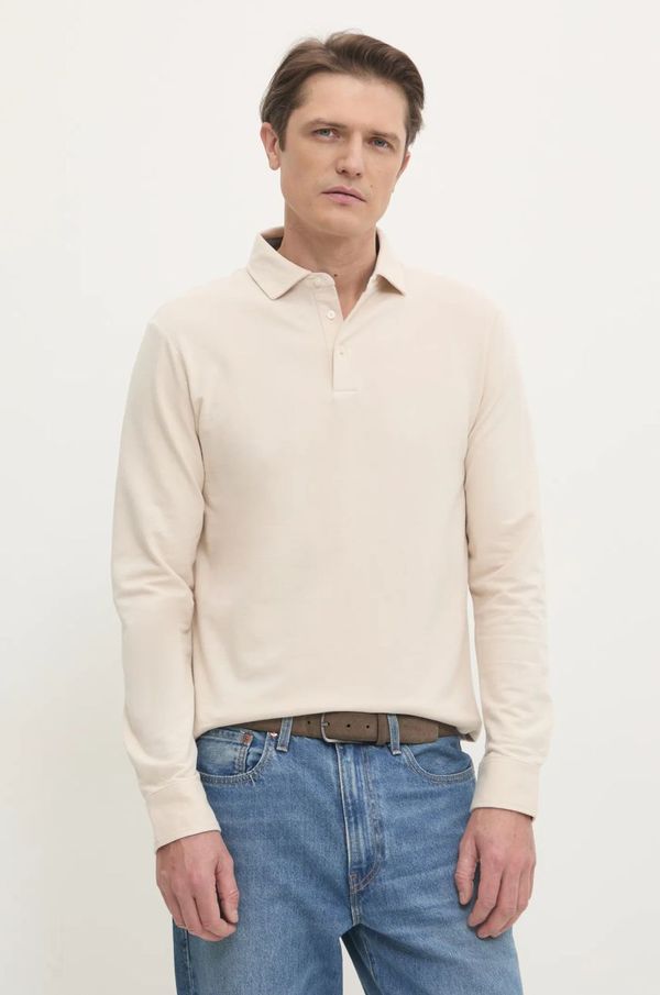 Hackett London Majica dugih rukava Hackett London za muškarce, boja: bež, bez uzorka, HM550991