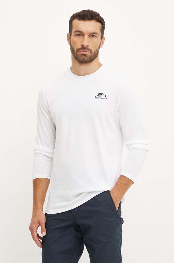 Helly Hansen Majica dugih rukava Helly Hansen za muškarce, boja: bijela, s tiskom